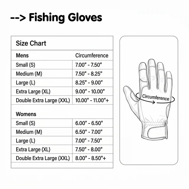 Fishing Glove Sizes