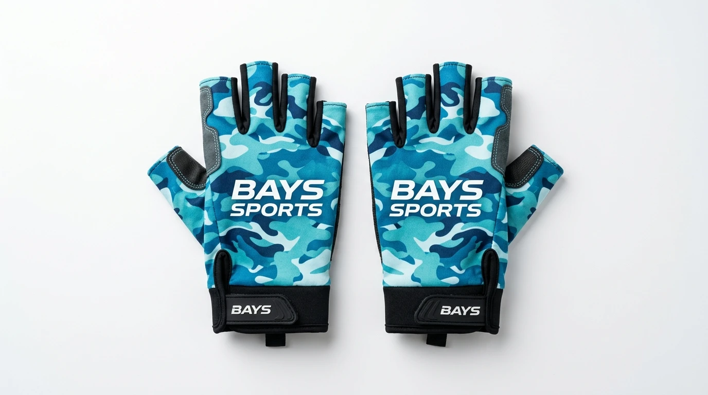 Premium custom fishing gloves product shot