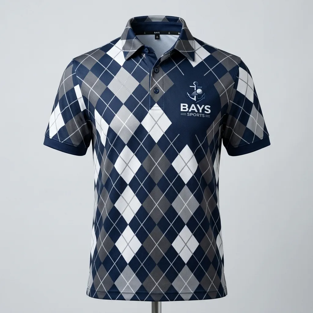 Sublimated Golf Polo with Argyle Pattern