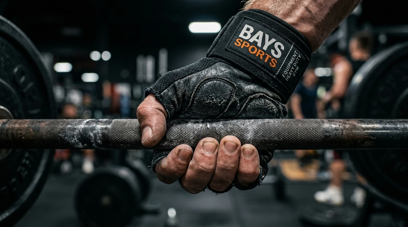 Heavy-duty gym gloves grip detail