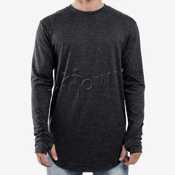 Longsleeve Curved Hem Charcoal Shirt Longsleeve Curved Hem Charcoal Shirt - Premium Custom Shirts | Bays Sports