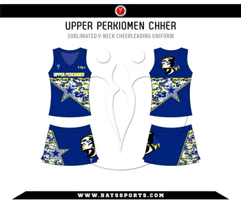 Sublimated V Neck Cheer Uniform Sublimated V Neck Cheer Uniform - Premium Custom Cheerleading | Bays Sports