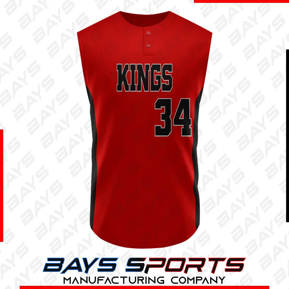 2 Button Baseball Jersey - Premium Custom 2 Button Sleeveless | Bays Sports