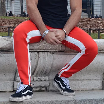 White stripe joggers - Premium Custom Pants | Bays Sports