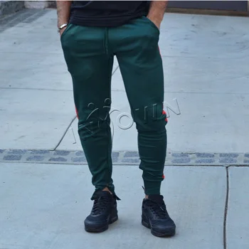 Green and Red Joggers with zippers (View 2) - Custom Pants